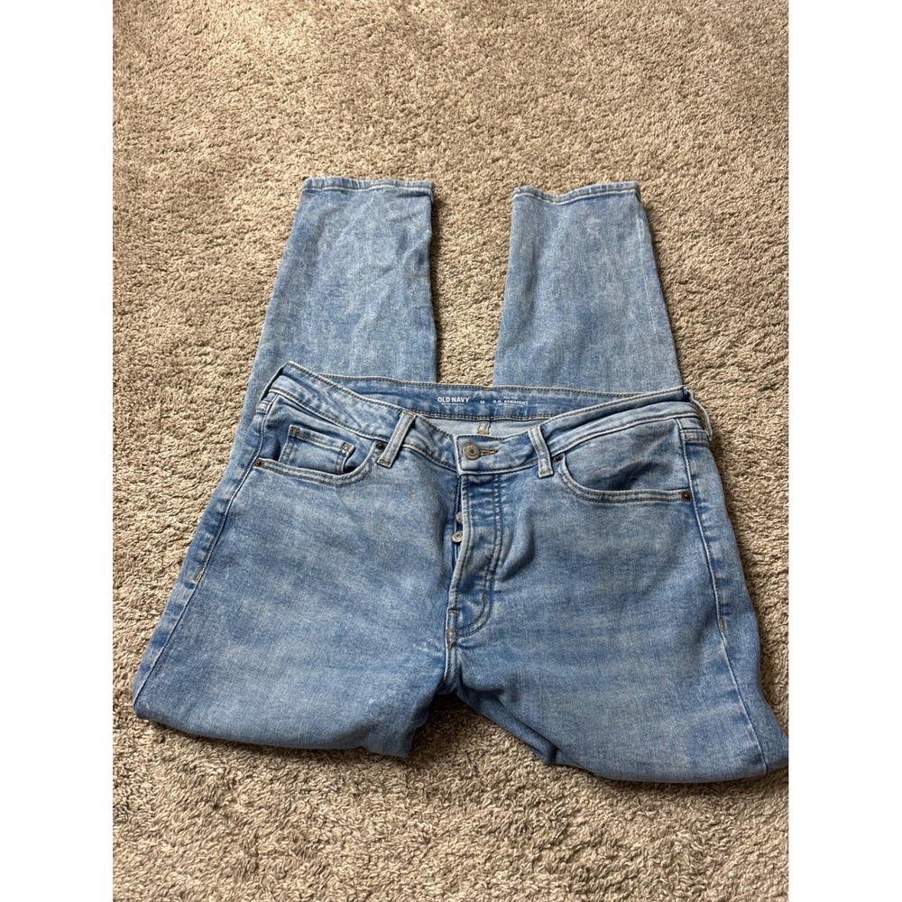 Old Navy High-Rise O.G. Straight Jeans Light Wash Extra Stretch Size 12